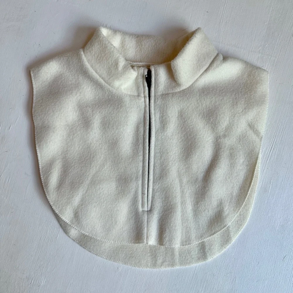 White Zippered Cozy Fleece Mock Turtleneck Dickie